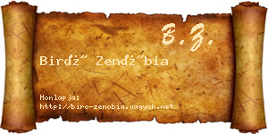 Biró Zenóbia névjegykártya
